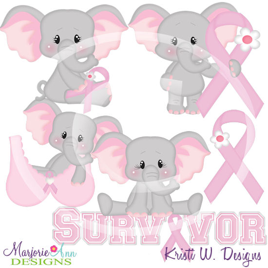 Think Pink Elephants SVG Cutting Files + Clipart - Click Image to Close